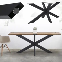 Tischbeine Tischgestell X-Design 78 x 71 x 120 cm Schwarz aus Metall ML-Design