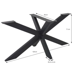 Tischbeine Tischgestell X-Design 78 x 71 x 120 cm Schwarz aus Metall ML-Design
