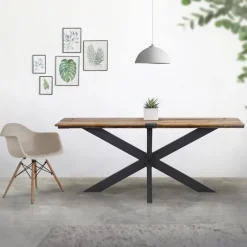 Tischbeine Tischgestell X-Design 78 x 71 x 150 cm Schwarz aus Metall von ML-Design