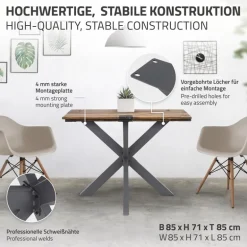 Tischbeine Tischgestell X-Design 85 x 71 x 85 cm Anthrazit aus Metall ML-Design