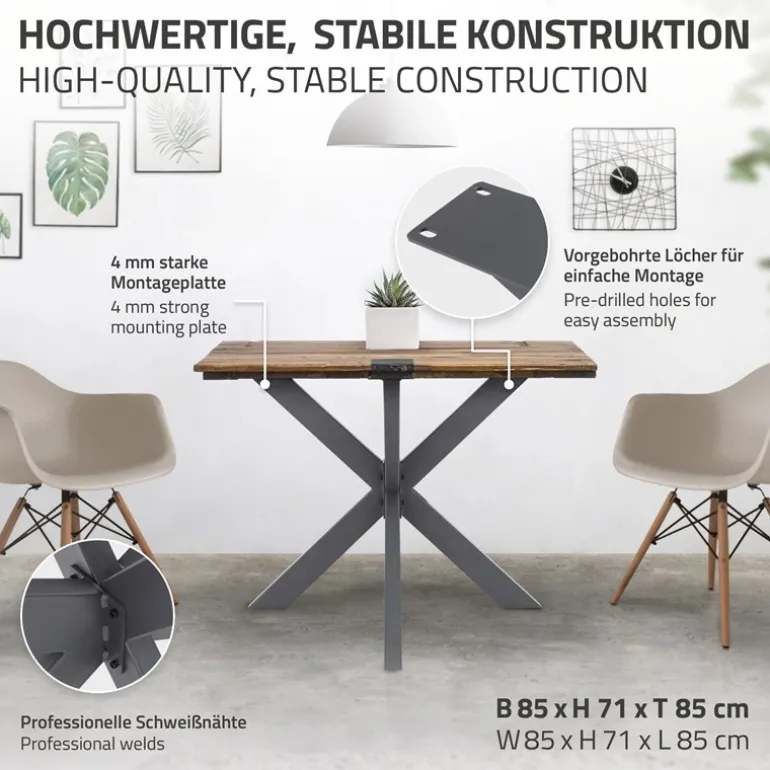 Tischbeine Tischgestell X-Design 85 x 71 x 85 cm Anthrazit aus Metall ML-Design