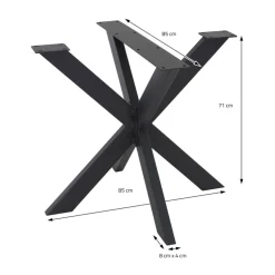 Tischbeine Tischgestell X-Design 85 x 71 x 85 cm Schwarz aus Metall ML-Design