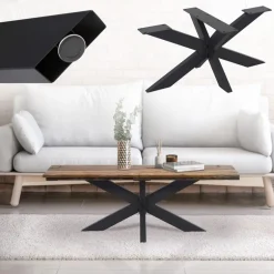Tischbeine Tischgestell X-Design 98 x 58 x 43 cm schwarz aus Metall ML-Design