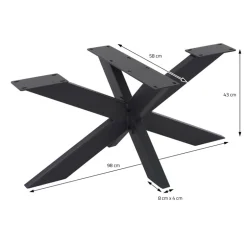 Tischbeine Tischgestell X-Design 98 x 58 x 43 cm schwarz aus Metall ML-Design