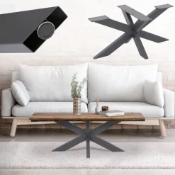Tischbeine Tischgestell X-Design 98x58x43 cm Anthrazit aus Metall ML-Design