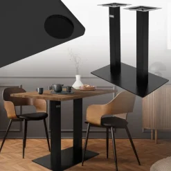 Tischgestell Doppel Schwarz Höhe 72cm Stahl pulverbeschichtet 70x43cm Bodenplatte ML-Design