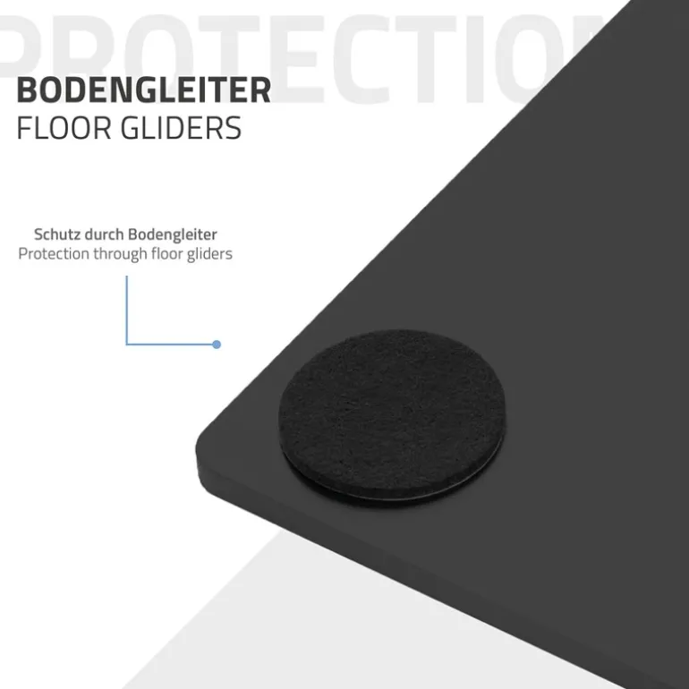 Tischgestell Doppel Schwarz Höhe 72cm Stahl pulverbeschichtet 70x43cm Bodenplatte ML-Design