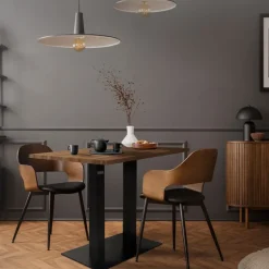 Tischgestell Doppel Schwarz Höhe 72cm Stahl pulverbeschichtet 70x43cm Bodenplatte ML-Design