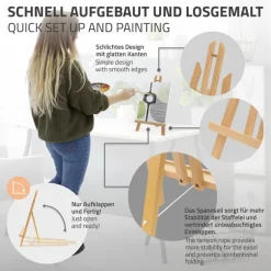 Tischstaffelei klein verstellbar 22x14x40,5 cm Braun aus Holz