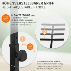 Trampolin Ø102cm mit höhenverstellbarer Haltegriff Stahl Grün bis 150kg Hauki