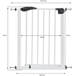 Türschutzgitter Weiß 70-75 cm aus Metall