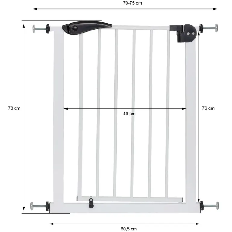 Türschutzgitter Weiß 70-75 cm aus Metall