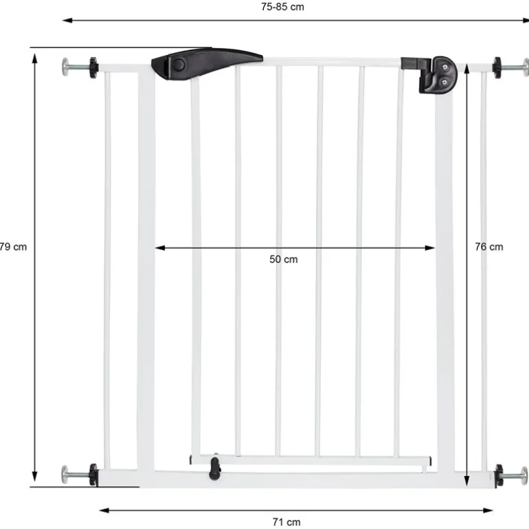 Türschutzgitter Weiß 75-85 cm aus Metall