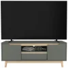 TV Lowboard Fernsehschrank 120x40 cm in mattgrün aus MDF & Kiefernholz ML-Design