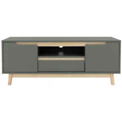 TV Lowboard Fernsehschrank 120x40 cm in mattgrün aus MDF & Kiefernholz ML-Design