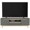 TV Lowboard Fernsehschrank 140x40 cm in mattgrün aus MDF & Kiefernholz ML-Design