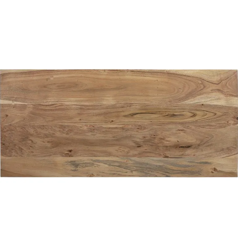 TV-Lowboard mit zwei Schubladen 110x50x40 cm aus Akazien- und Schwellenholz mit Metallbeine WOMO-Design