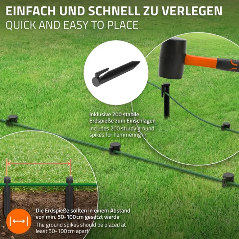 Universal 100m Begrenzungskabel für Mähroboter + 400 Erdnägel