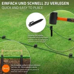 Universal 50m Begrenzungskabel für Mähroboter + 200 Erdnägel