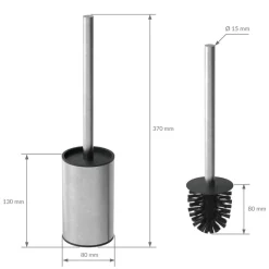 Unterputz-Schrankmodul befliesbar mit Toilettenbürste 60x20x14cm, Silber, Edelstahl WC Wandnische LuxeBath