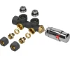 Ventil Armaturen Set Multiblock Anthrazit Eckform inkl. Thermostatkopf LuxeBath