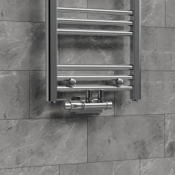 Ventil-Armaturen Set Multiblock Chrom Eckform inkl. Thermostatkopf LuxeBath