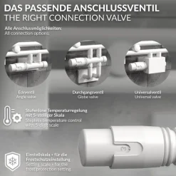 Ventil-Armaturen Set Multiblock Weiß Durchgangsform inkl. Thermostatkopf LuxeBath