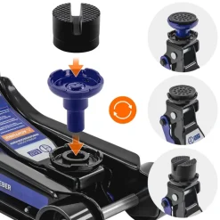 Wagenheber hydraulisch 2,5T Rangierwagenheber tragbar inkl. 2x Gummiauflage & SUV-Adapter