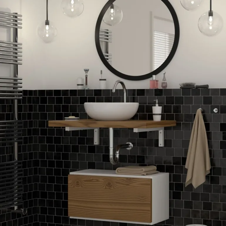 Wandkonsole Regalhalterung 2er Set 400 x 150 mm weiß aus Stahl ML-Design