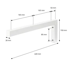 Wandkonsole Regalhalterung 2er Set 400 x 150 mm weiß aus Stahl ML-Design