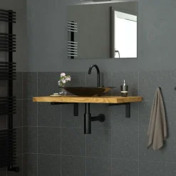 Wandkonsole Regalhalterung 2er Set 450 x 150 mm schwarz aus Stahl ML-Design