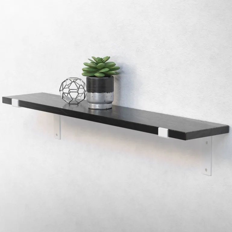 Wandkonsole Regalhalterung 2er Set 200 x 145 mm Weiß aus Stahl ML-Design