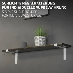 Wandkonsole Regalhalterung 2er Set 200 x 145 mm Weiß aus Stahl ML-Design