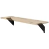 Wandkonsole Regalhalterung 2er Set 200 x 200 mm Schwarz aus Stahl ML-Design