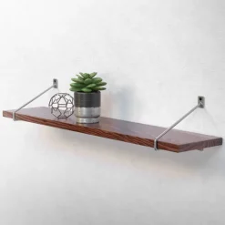 Wandkonsole Regalhalterung 2er Set 220 x 180 mm Grau aus Stahl ML-Design