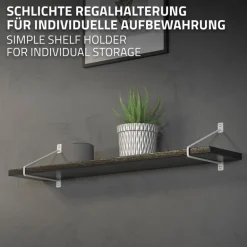 Wandkonsole Regalhalterung 2er Set 220 x 180 mm Weiß aus Stahl ML-Design