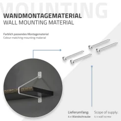 Wandkonsole Regalhalterung 2er Set 220 x 180 mm Weiß aus Stahl ML-Design