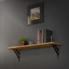 Wandkonsole Regalhalterung 2er Set 240 x 240 mm Schwarz aus Aluminium ML-Design