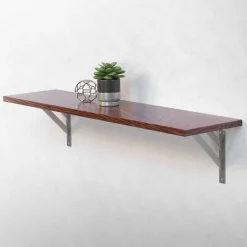 Wandkonsole Regalhalterung 2er Set 240 x 240 mm Silber aus Aluminium ML-Design