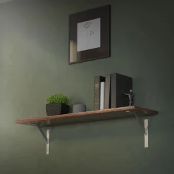 Wandkonsole Regalhalterung 2er Set 240 x 240 mm Silber aus Aluminium ML-Design
