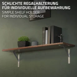 Wandkonsole Regalhalterung 2er Set 240 x 240 mm Silber aus Aluminium ML-Design
