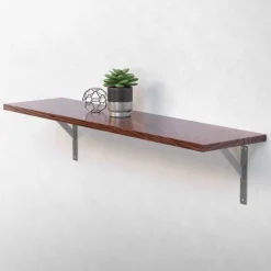 Wandkonsole Regalhalterung 2er Set 240 x 240 mm Silber aus Aluminium ML-Design