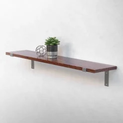 Wandkonsole Regalhalterung 2er Set 250 x 145 mm Grau aus Stahl ML-Design
