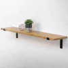 Wandkonsole Regalhalterung 2er Set 250 x 145 mm Schwarz aus Stahl ML-Design