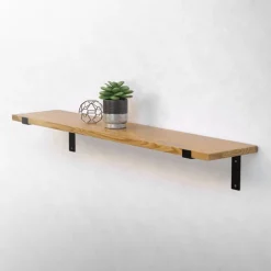 Wandkonsole Regalhalterung 2er Set 250 x 145 mm Schwarz aus Stahl ML-Design