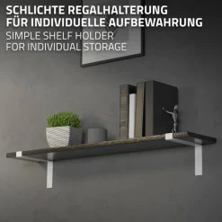 Wandkonsole Regalhalterung 2er Set 250 x 145 mm Weiß aus Stahl ML-Design