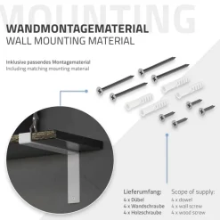 Wandkonsole Regalhalterung 2er Set 250 x 145 mm Weiß aus Stahl ML-Design