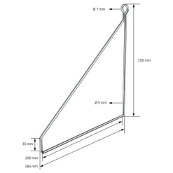 Wandkonsole Regalhalterung 2er Set 250 x 250 mm Silber aus Stahl ML-Design