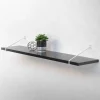 Wandkonsole Regalhalterung 2er Set 265 x 180 mm Weiß aus Stahl ML-Design