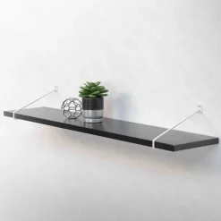 Wandkonsole Regalhalterung 2er Set 265 x 180 mm Weiß aus Stahl ML-Design